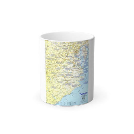 USA - Tidewater and Environs 1 (1988) (Map) Color Changing Mug 11oz-11oz-The Sticker Space