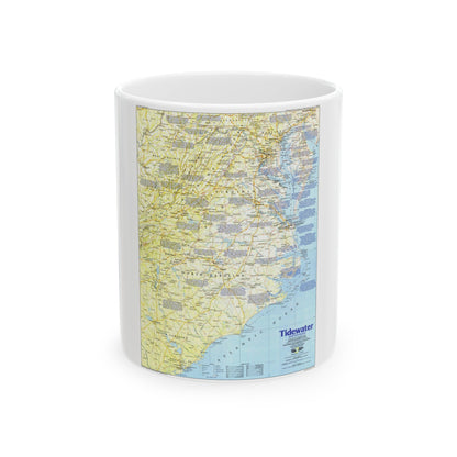 USA - Tidewater and Environs 1 (1988) (Map) White Coffee Mug-11oz-The Sticker Space