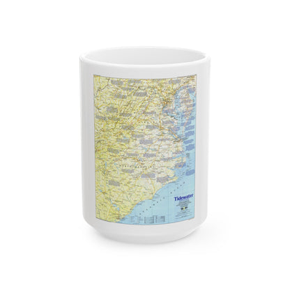 USA - Tidewater and Environs 1 (1988) (Map) White Coffee Mug-15oz-The Sticker Space