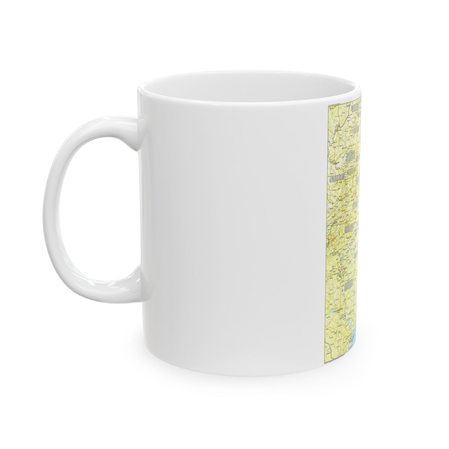 USA - Tidewater and Environs 1 (1988) (Map) White Coffee Mug-The Sticker Space