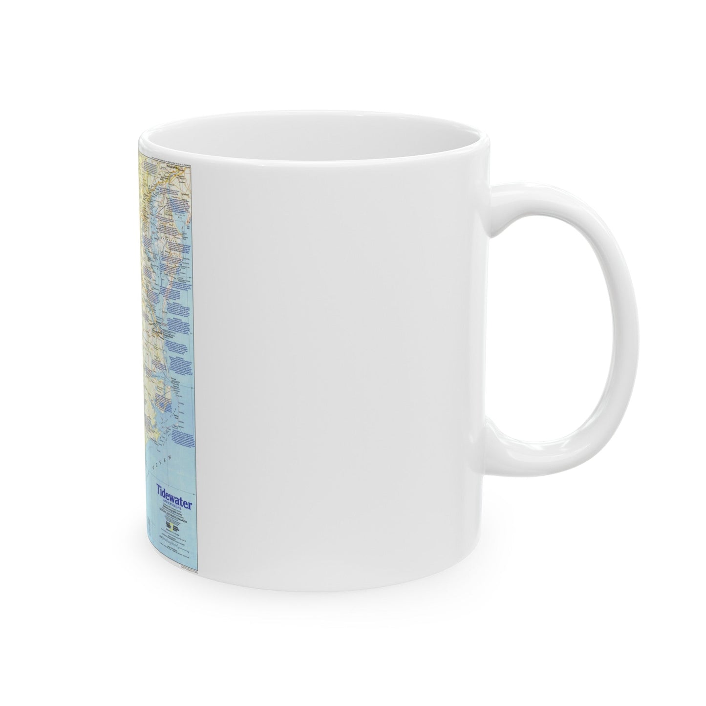 USA - Tidewater and Environs 1 (1988) (Map) White Coffee Mug-The Sticker Space