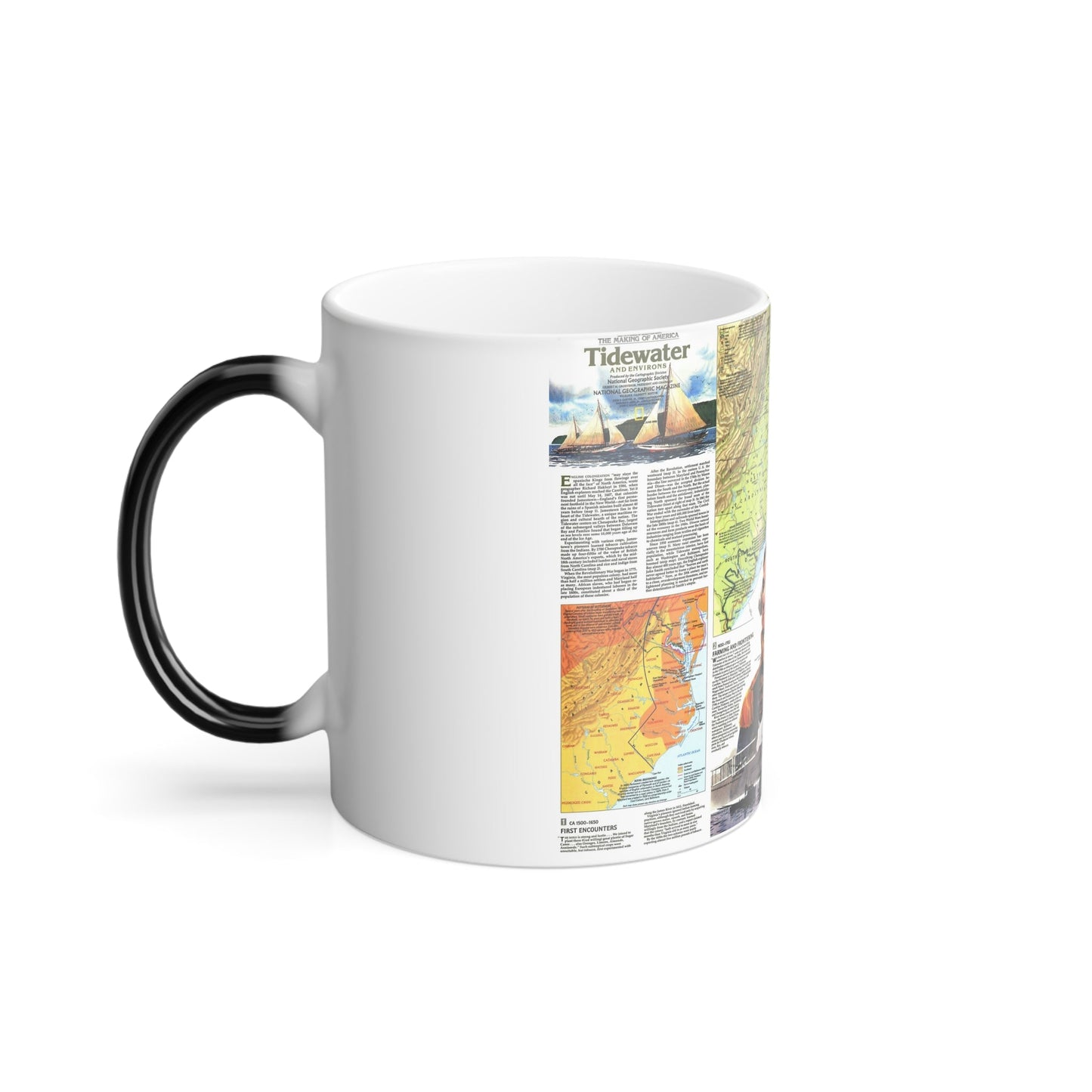 USA - Tidewater and Environs 2 (1988) (Map) Color Changing Mug 11oz-11oz-The Sticker Space