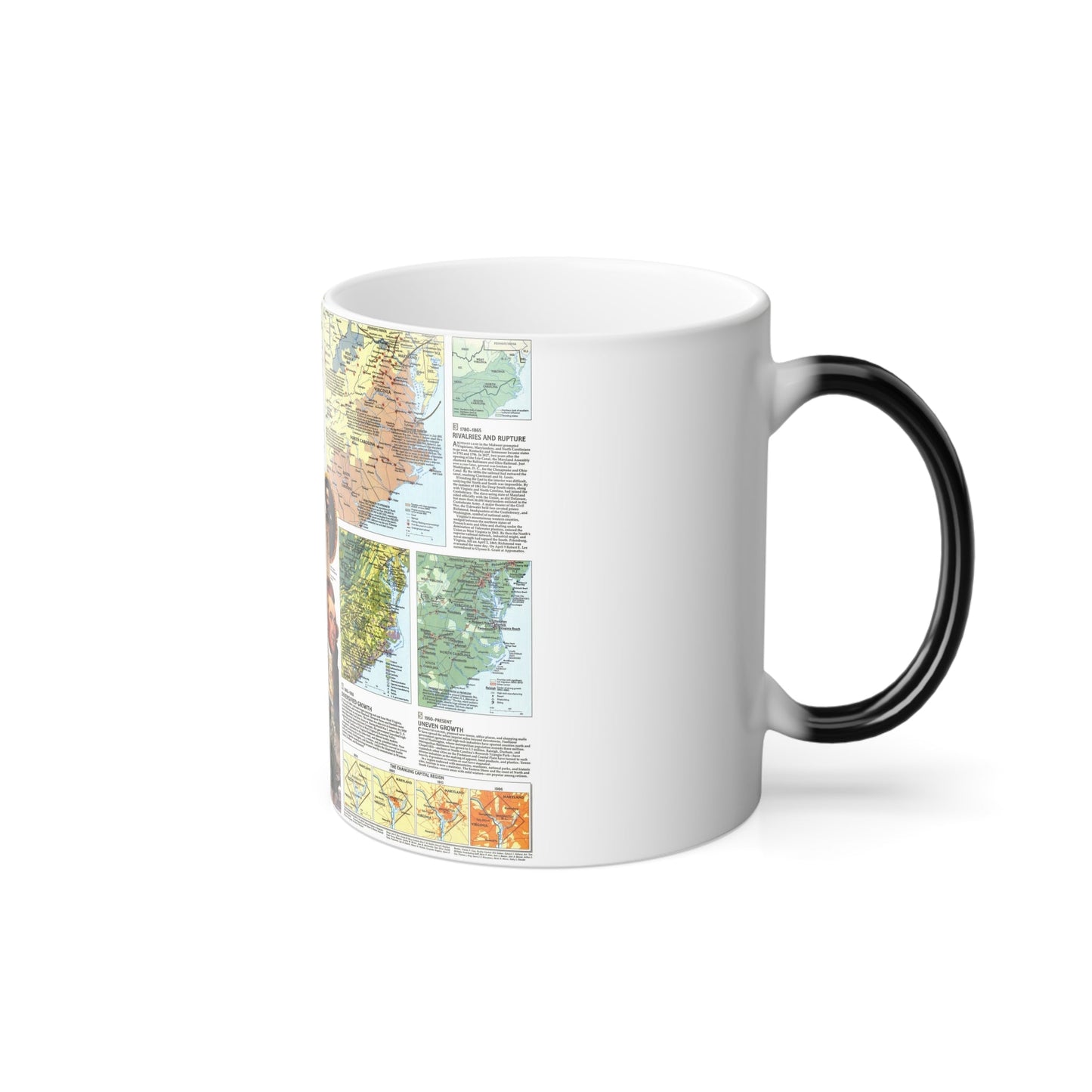 USA - Tidewater and Environs 2 (1988) (Map) Color Changing Mug 11oz-11oz-The Sticker Space