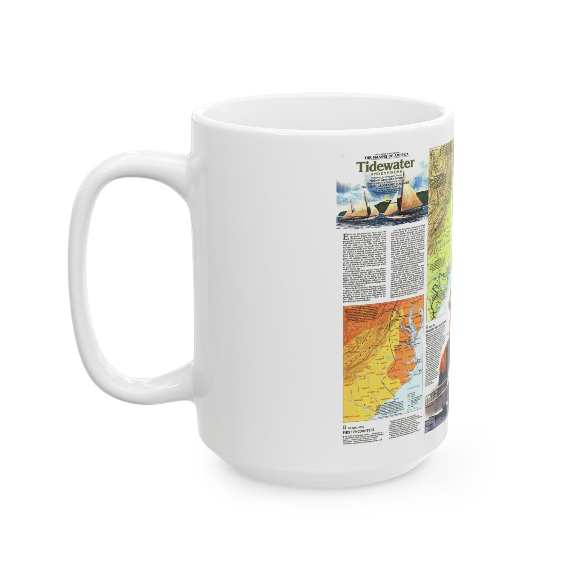 USA - Tidewater and Environs 2 (1988) (Map) White Coffee Mug-The Sticker Space