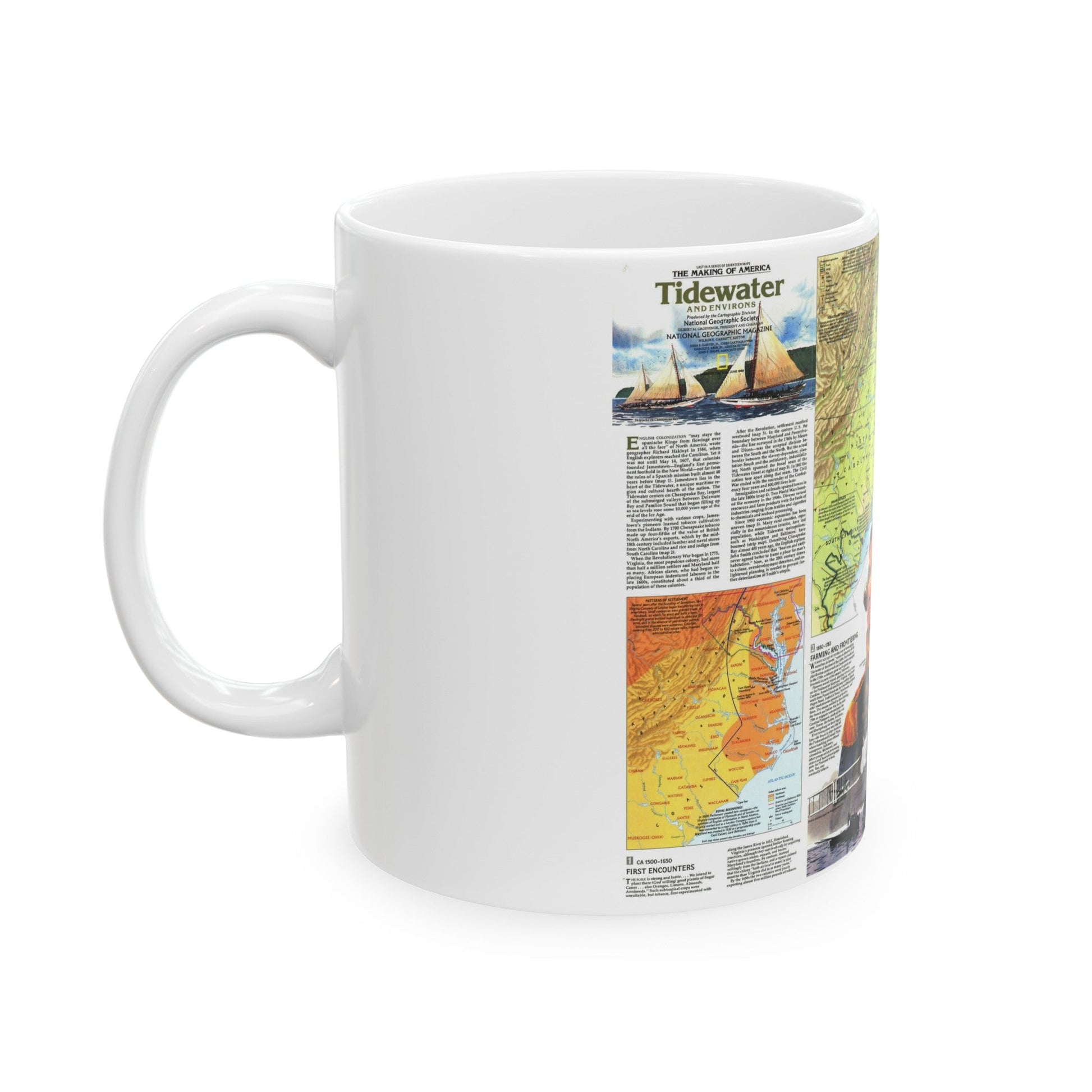 USA - Tidewater and Environs 2 (1988) (Map) White Coffee Mug-The Sticker Space