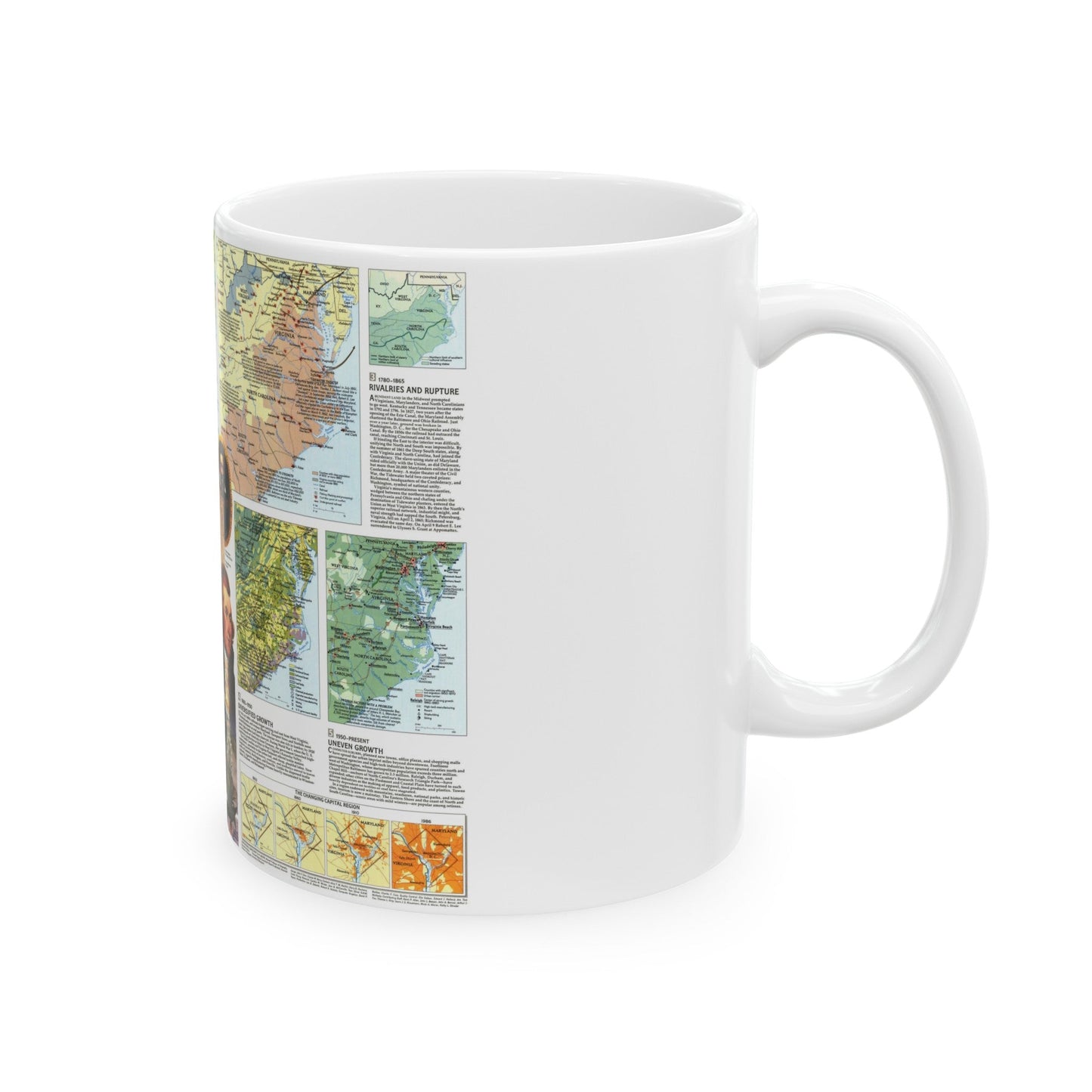 USA - Tidewater and Environs 2 (1988) (Map) White Coffee Mug-The Sticker Space