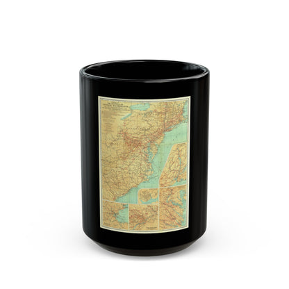 USA - Travels of George Washington (1932) (Map) Black Coffee Mug-15oz-The Sticker Space