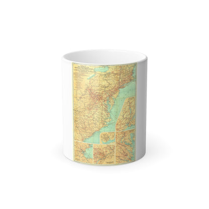 USA - Travels of George Washington (1932) (Map) Color Changing Mug 11oz-11oz-The Sticker Space