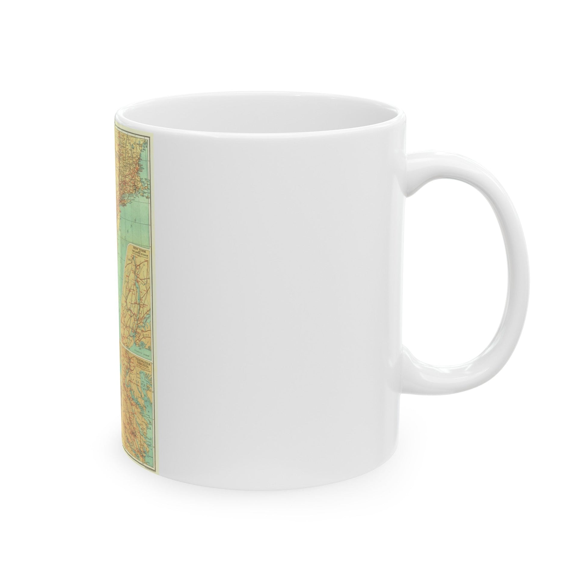 USA - Travels of George Washington (1932) (Map) White Coffee Mug-The Sticker Space