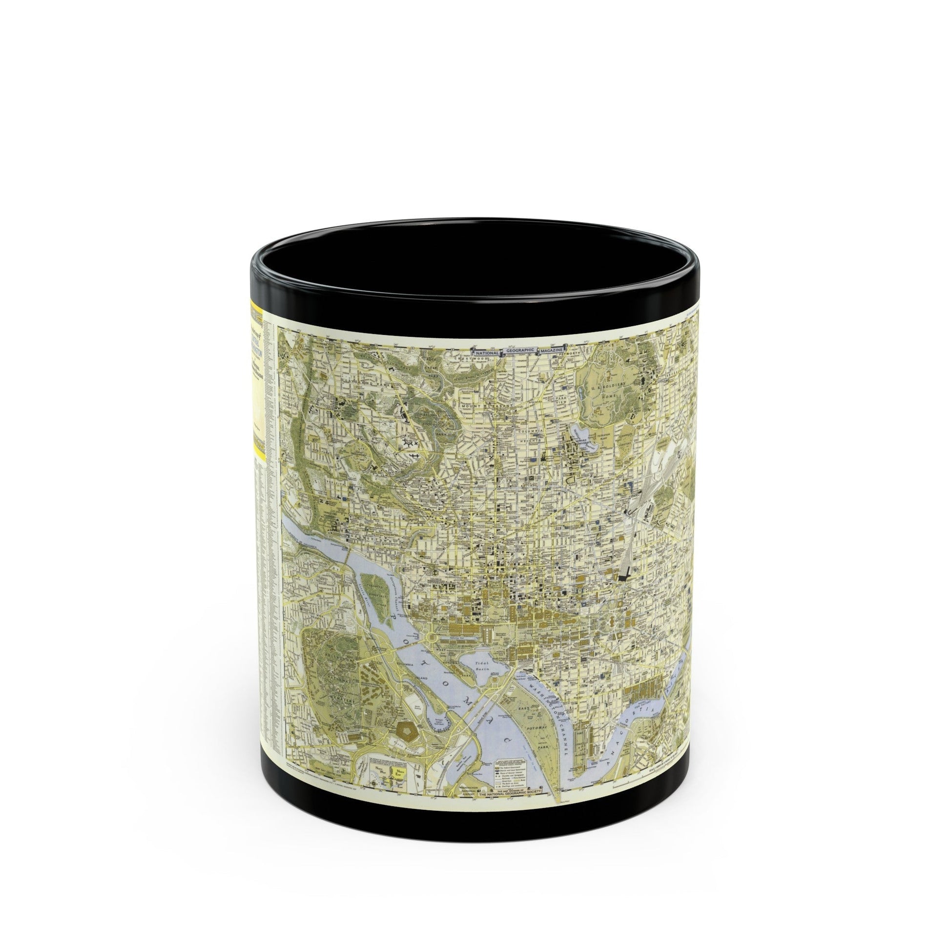 USA - Washington, Central (1948) (Map) Black Coffee Mug-11oz-The Sticker Space