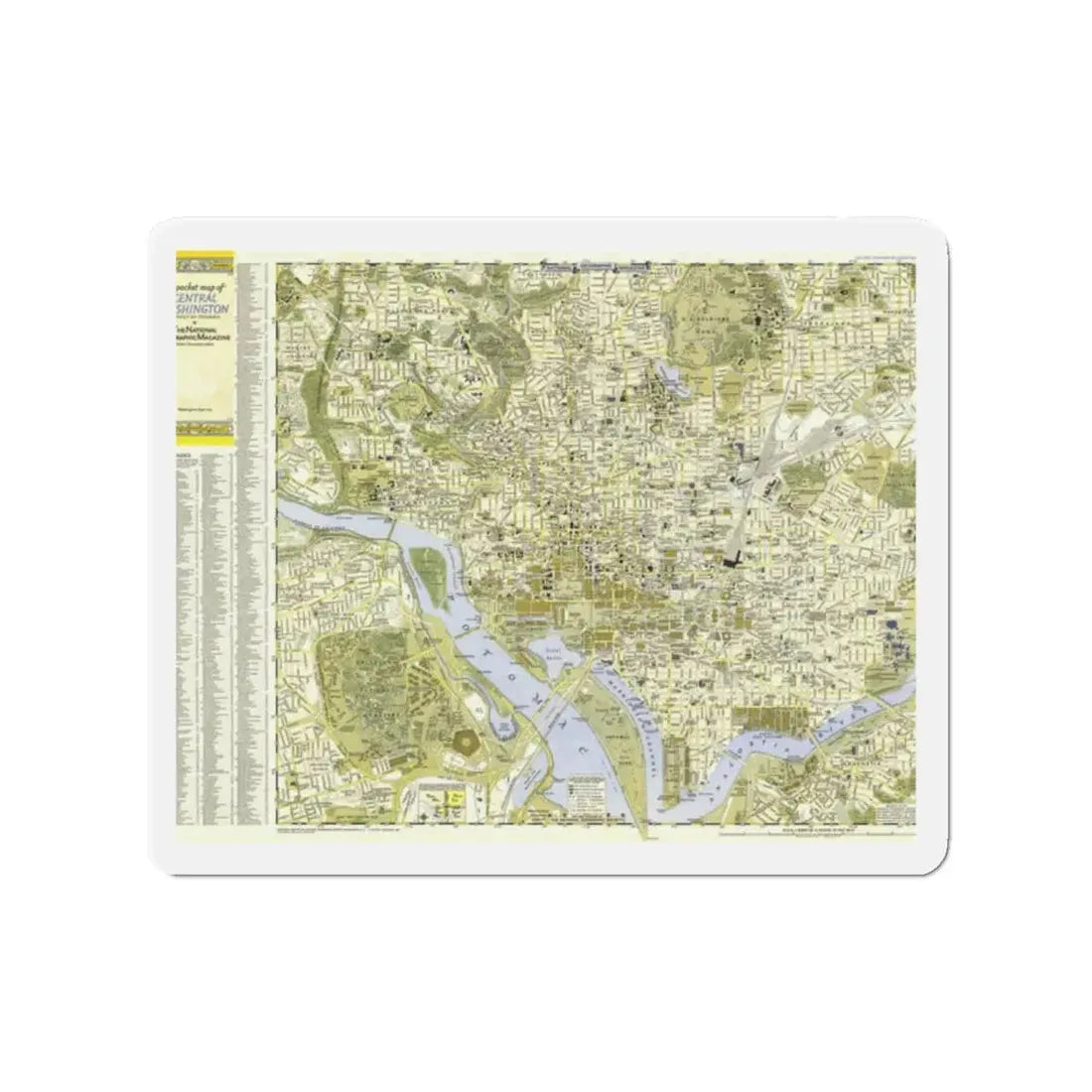 USA - Washington, Central (1948) (Map) Refrigerator Magnet 2 Inch - The Sticker Space