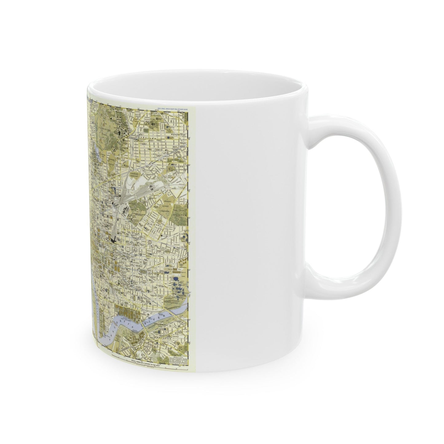 USA - Washington, Central (1948) (Map) White Coffee Mug-The Sticker Space