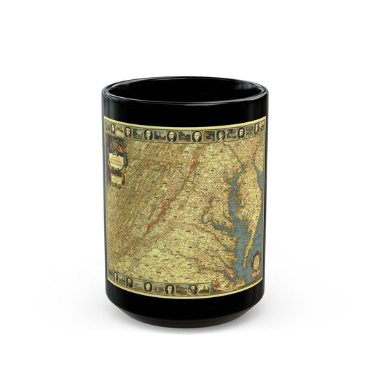 USA - Washington, Historic and Scenic (1939) (Map) Black Coffee Mug-15oz-The Sticker Space