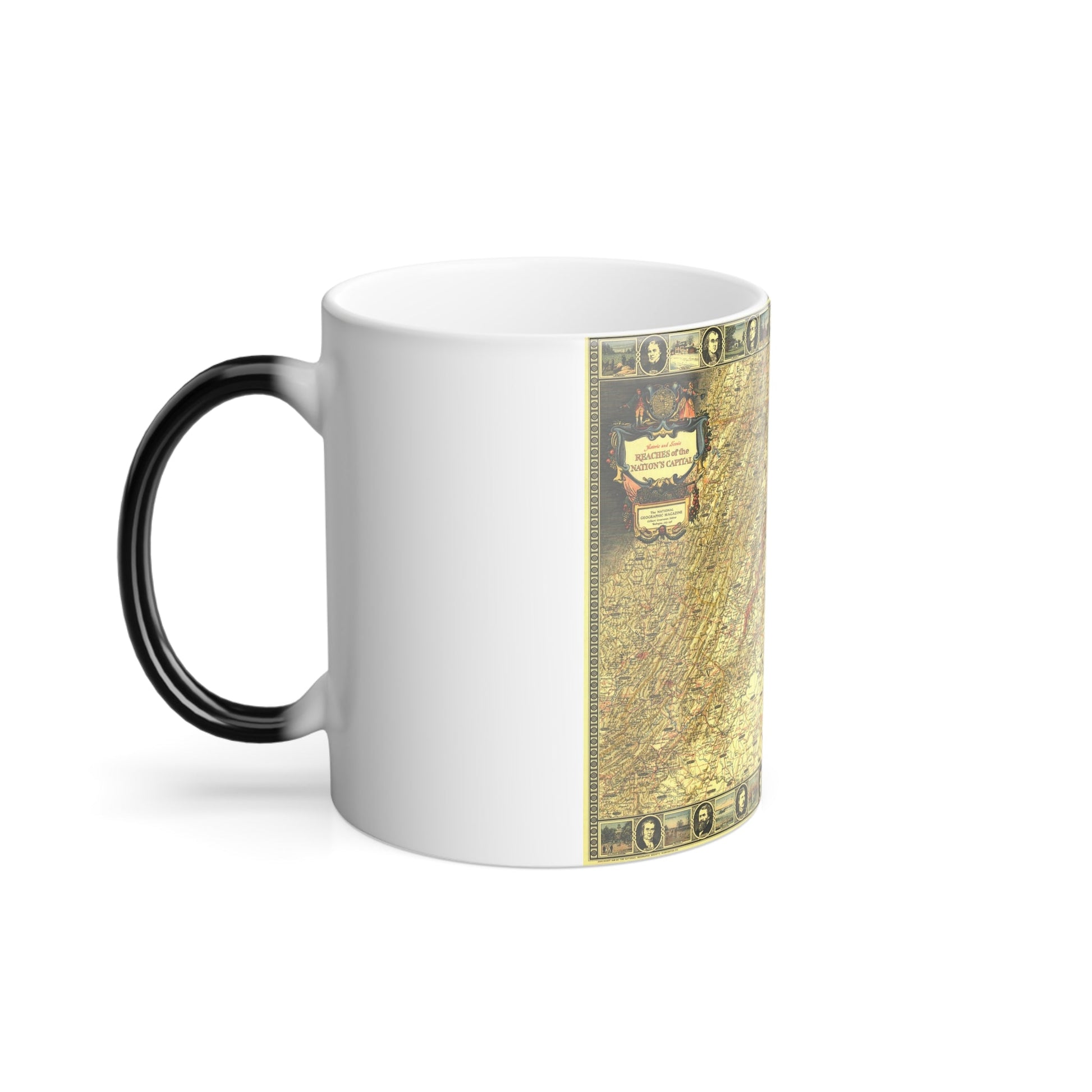 USA - Washington, Historic and Scenic (1939) (Map) Color Changing Mug 11oz-11oz-The Sticker Space