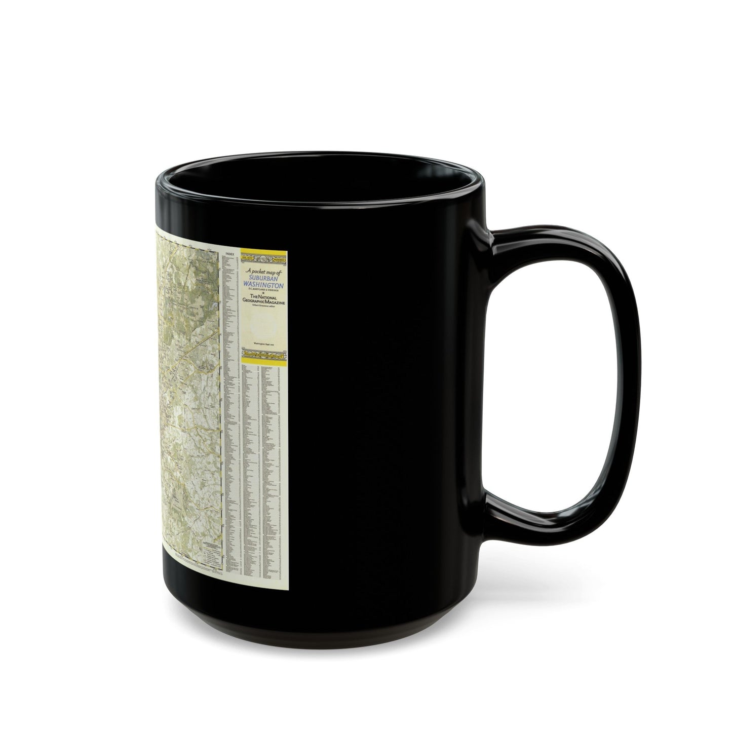 USA - Washington, Suburban (1948) (Map) Black Coffee Mug-The Sticker Space