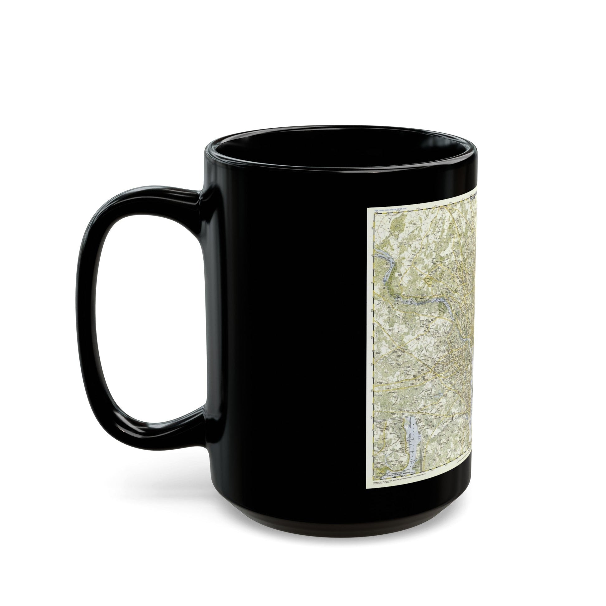 USA - Washington, Suburban (1948) (Map) Black Coffee Mug-The Sticker Space