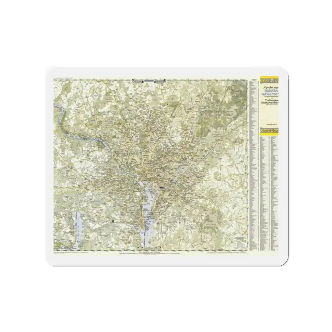 USA - Washington, Suburban (1948) (Map) Refrigerator Magnet 2 Inch - The Sticker Space