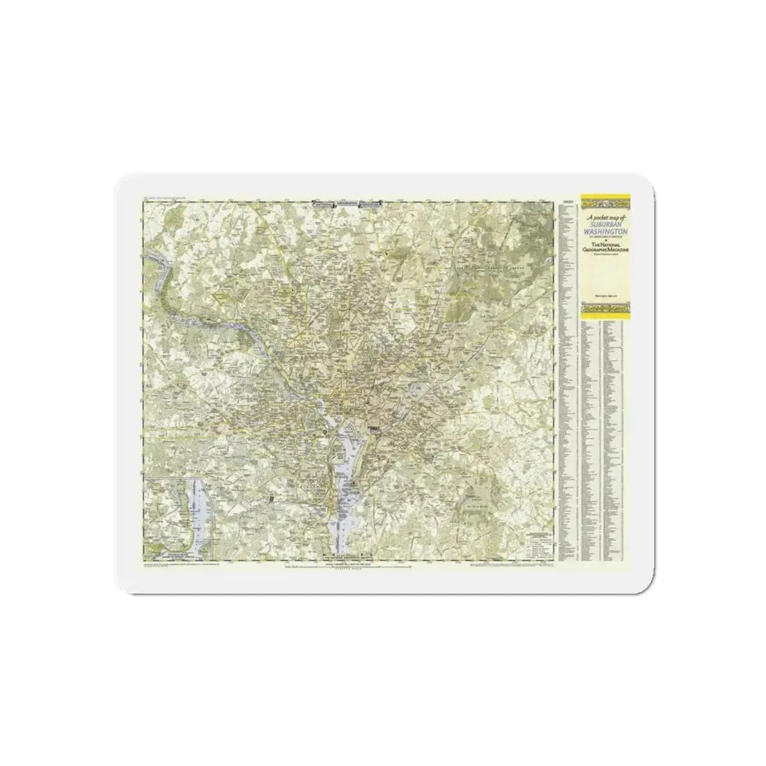 USA - Washington, Suburban (1948) (Map) Refrigerator Magnet 5 Inch - The Sticker Space