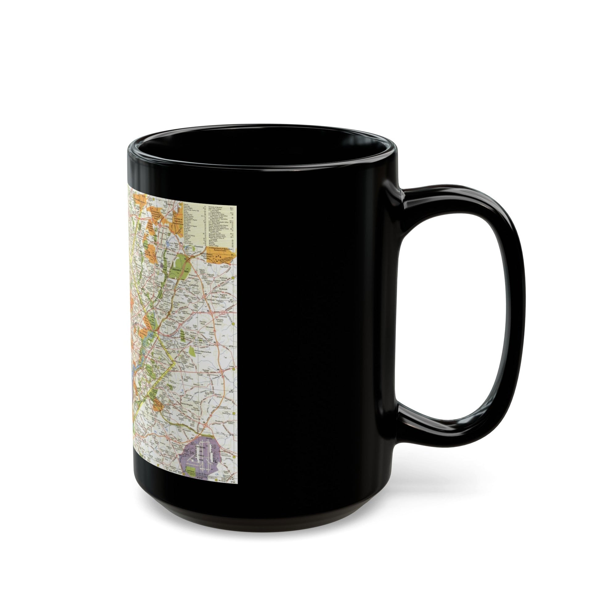 USA - Washington, Suburban (1964) (Map) Black Coffee Mug-The Sticker Space