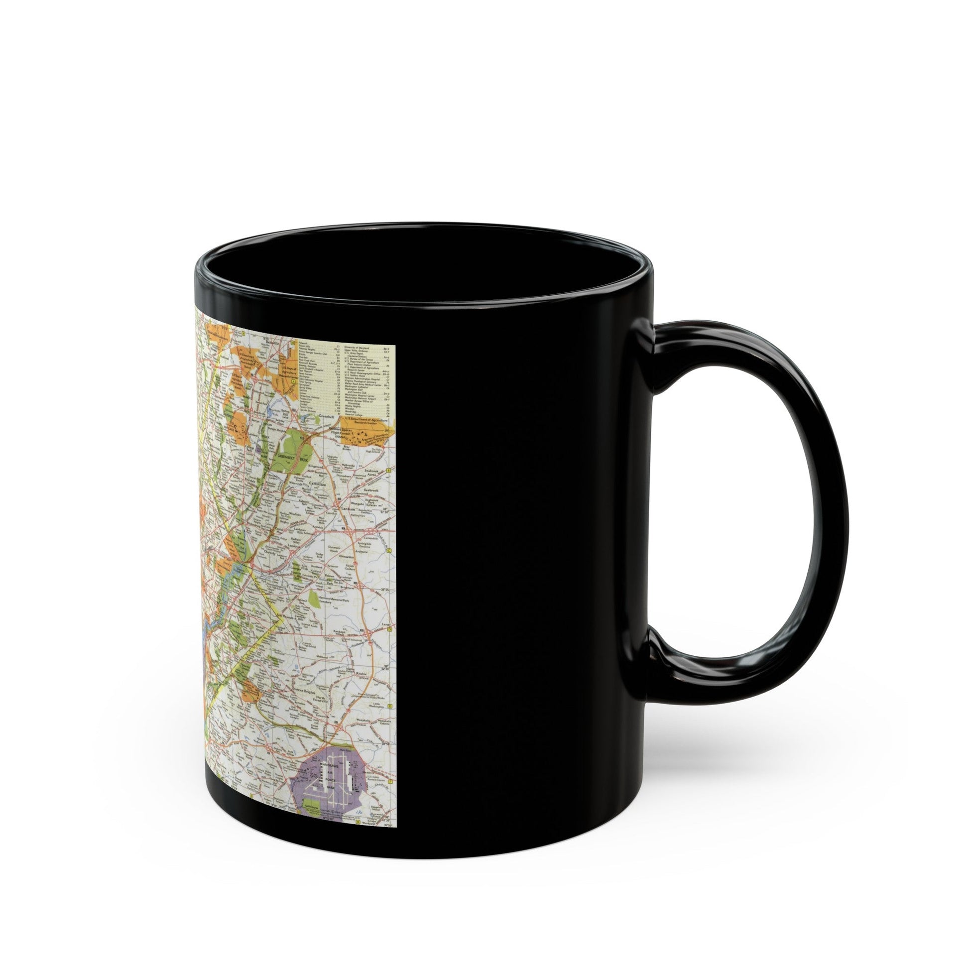 USA - Washington, Suburban (1964) (Map) Black Coffee Mug-The Sticker Space