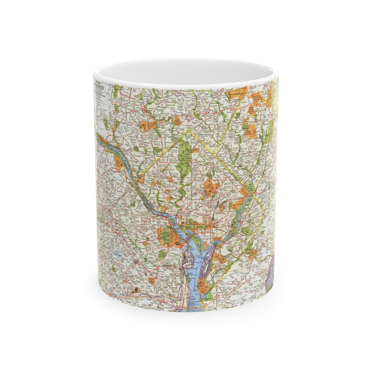 USA - Washington, Suburban (1964) (Map) White Coffee Mug-11oz-The Sticker Space