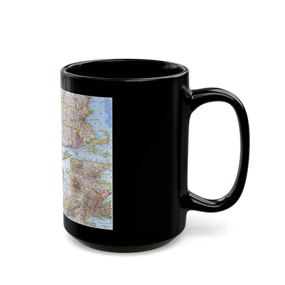 USA - Washington to Boston (1962) (Map) Black Coffee Mug-The Sticker Space