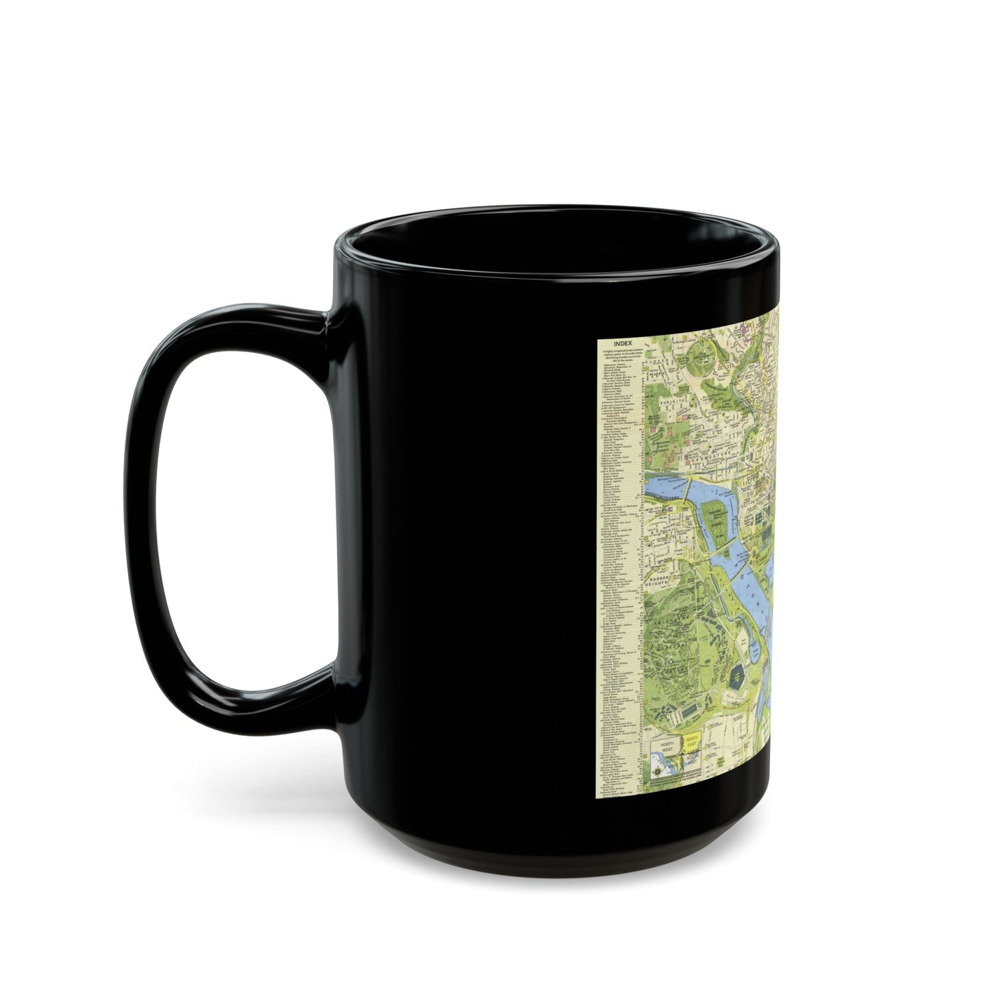 USA - Washington, Tourist (1964) (Map) Black Coffee Mug-The Sticker Space