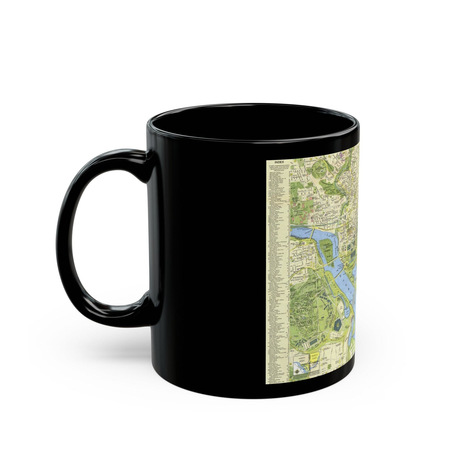 USA - Washington, Tourist (1964) (Map) Black Coffee Mug-The Sticker Space