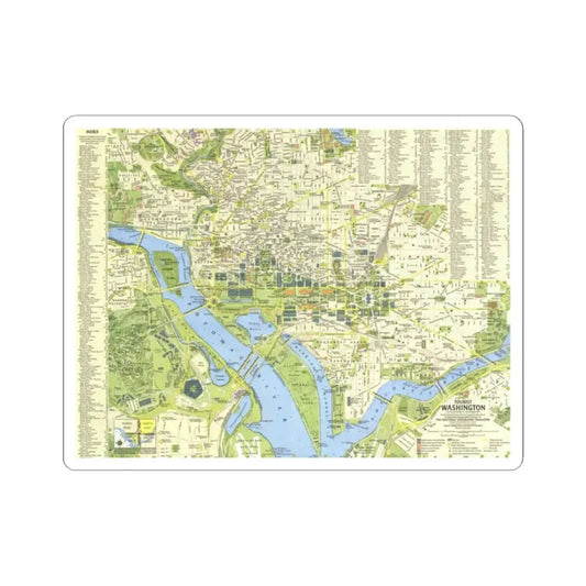 USA - Washington, Tourist (1964) (Map) STICKER Vinyl Kiss-Cut Decal 2 Inch White - The Sticker Space