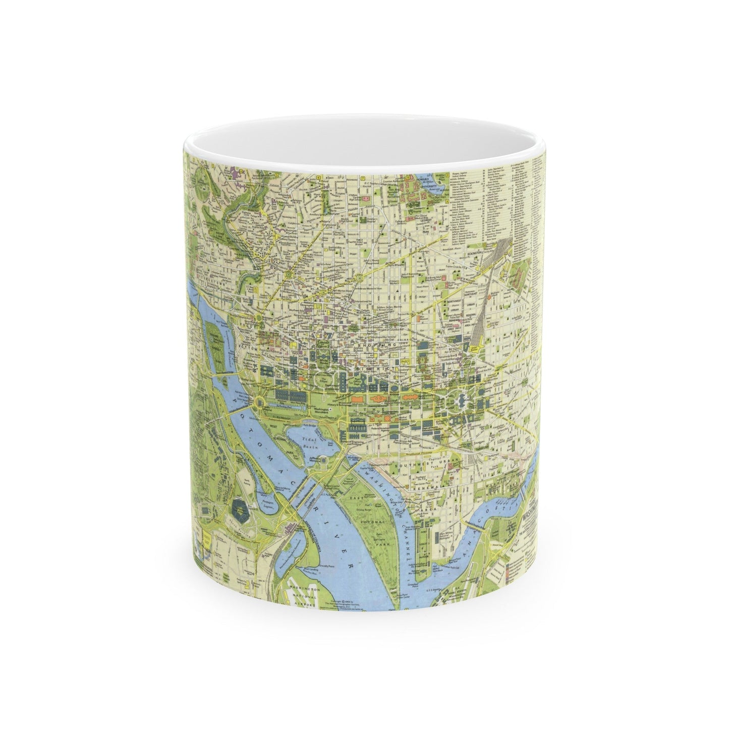 USA - Washington, Tourist (1964) (Map) White Coffee Mug-11oz-The Sticker Space