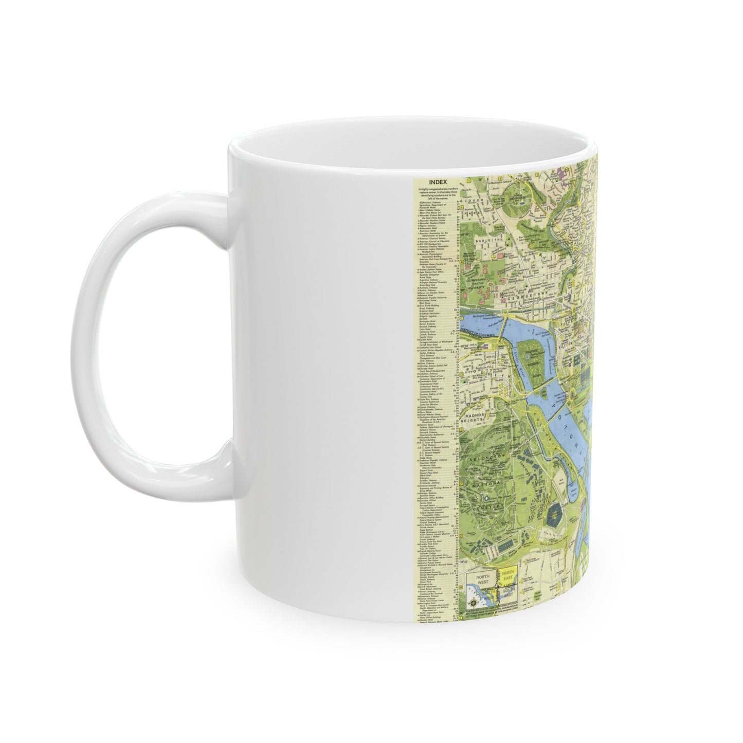 USA - Washington, Tourist (1964) (Map) White Coffee Mug-The Sticker Space