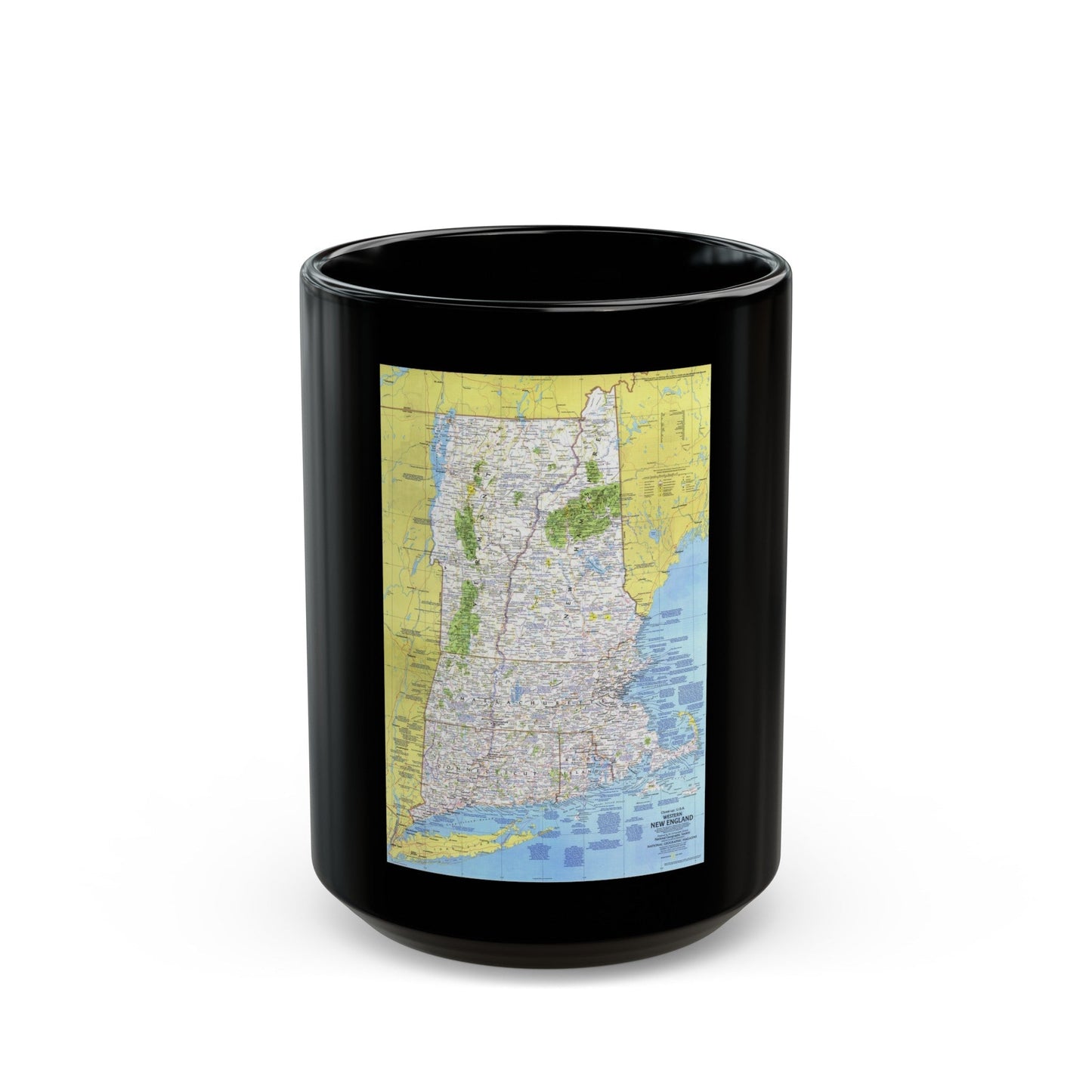 USA - Western New England 1 (1975) (Map) Black Coffee Mug-15oz-The Sticker Space