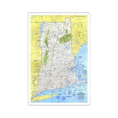 USA - Western New England 1 (1975) (Map) STICKER Vinyl Kiss-Cut Decal 2 Inch White - The Sticker Space