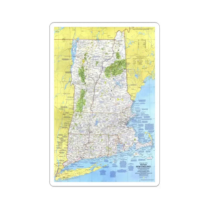 USA - Western New England 1 (1975) (Map) STICKER Vinyl Kiss-Cut Decal 4 Inch White - The Sticker Space