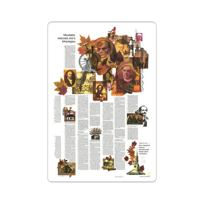 USA - Western New England 2 (1975) (Map) STICKER Vinyl Kiss-Cut Decal 2 Inch White - The Sticker Space