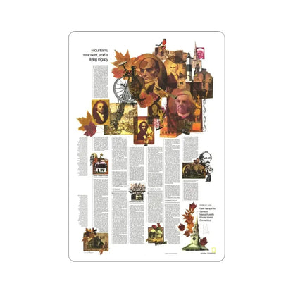 USA - Western New England 2 (1975) (Map) STICKER Vinyl Kiss-Cut Decal 4 Inch White - The Sticker Space