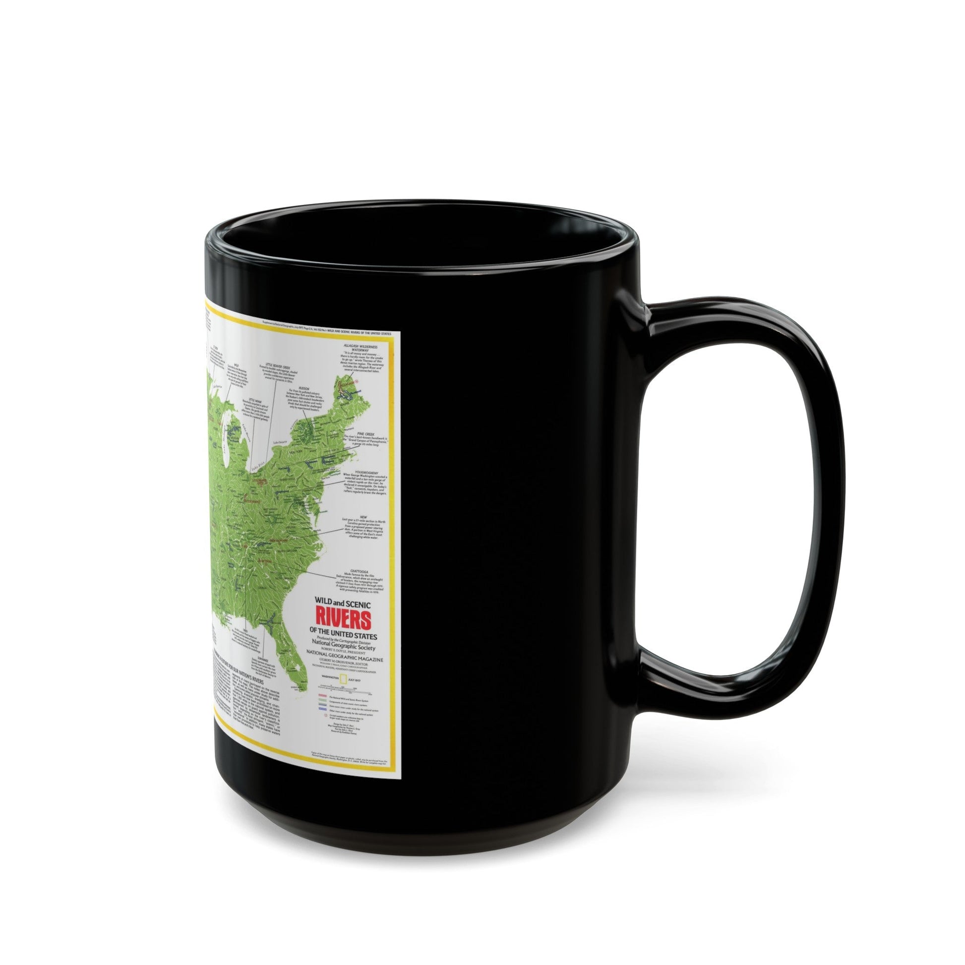 USA - Wild and Scenic Rivers 1 (1977) (Map) Black Coffee Mug-The Sticker Space