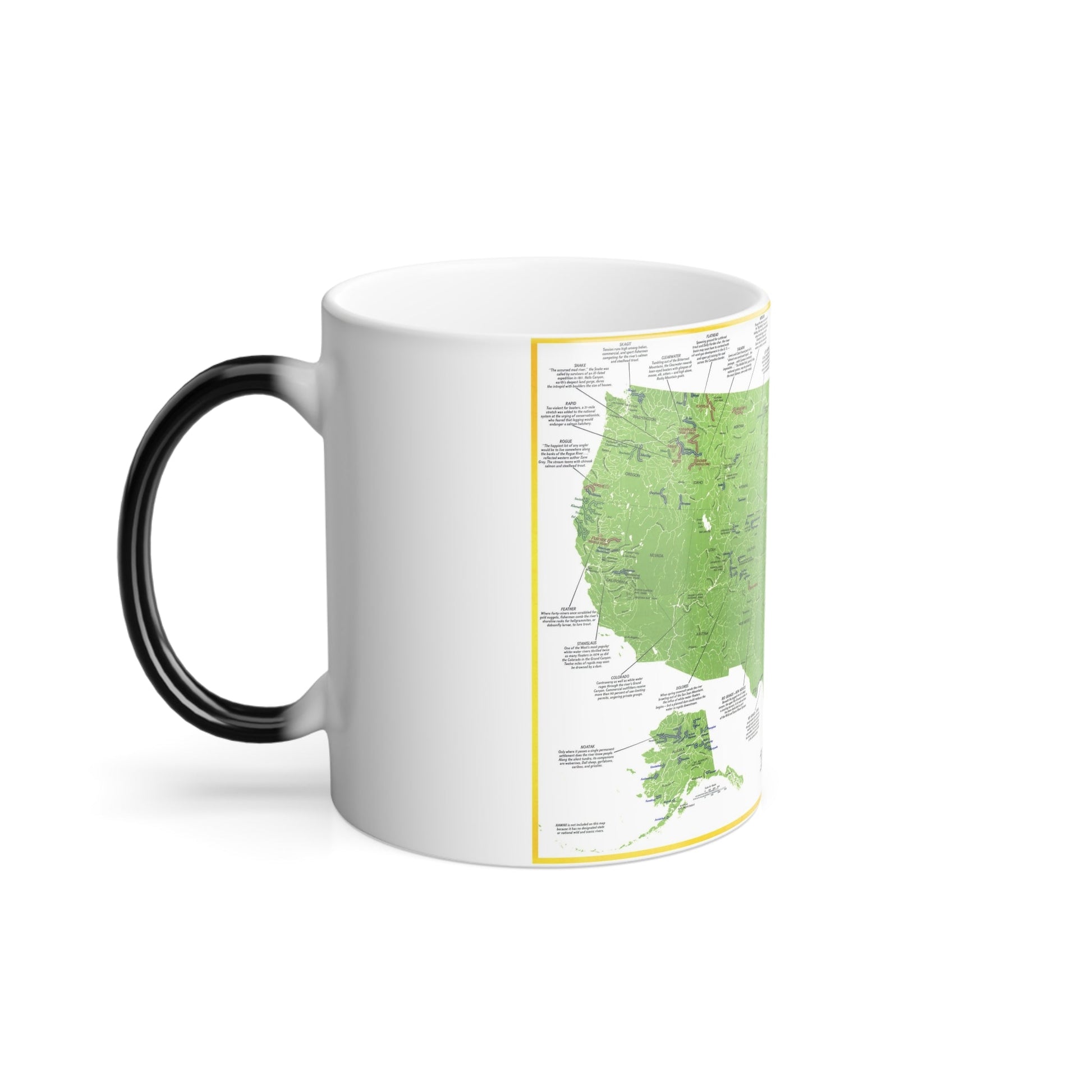 USA - Wild and Scenic Rivers 1 (1977) (Map) Color Changing Mug 11oz-11oz-The Sticker Space