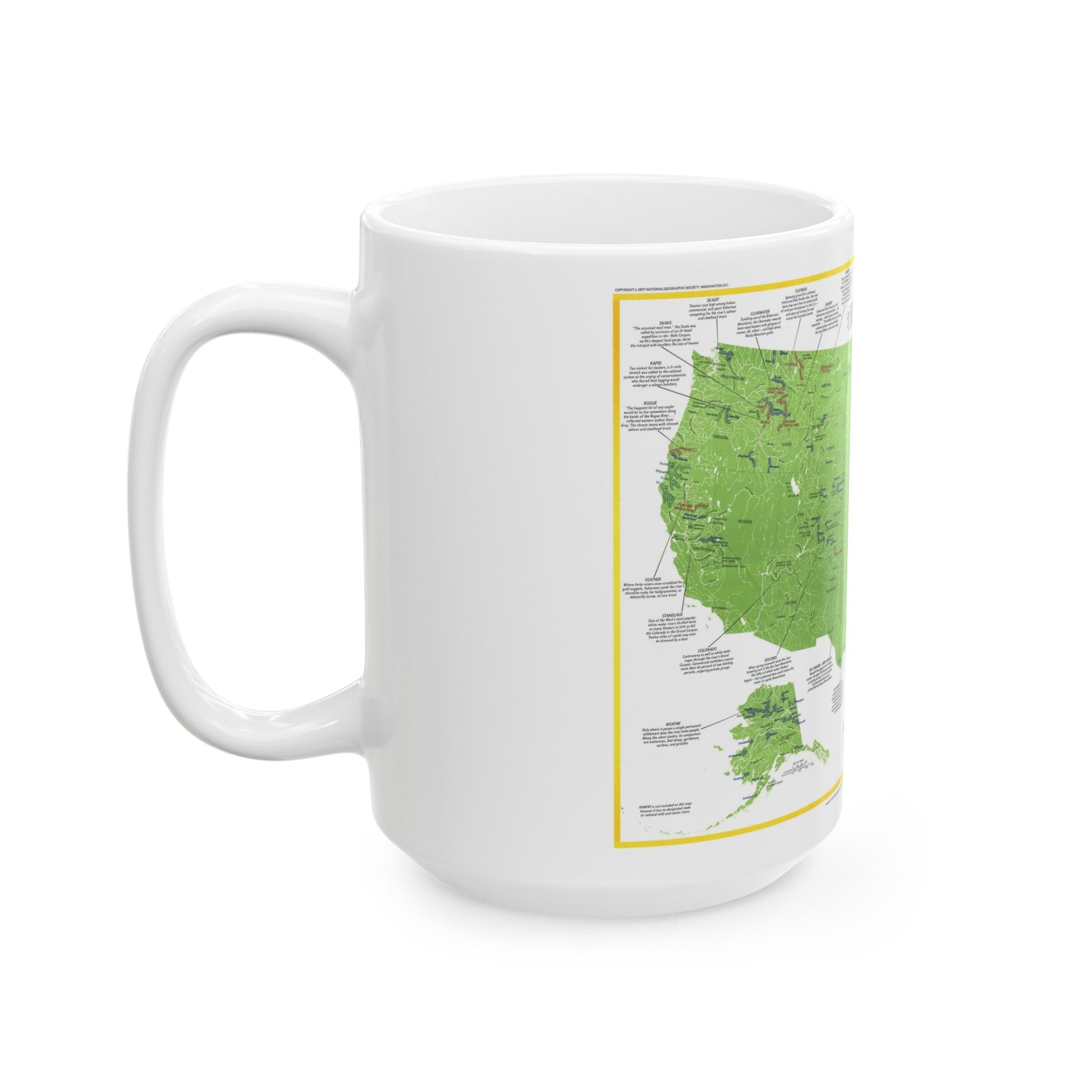 USA - Wild and Scenic Rivers 1 (1977) (Map) White Coffee Mug-The Sticker Space