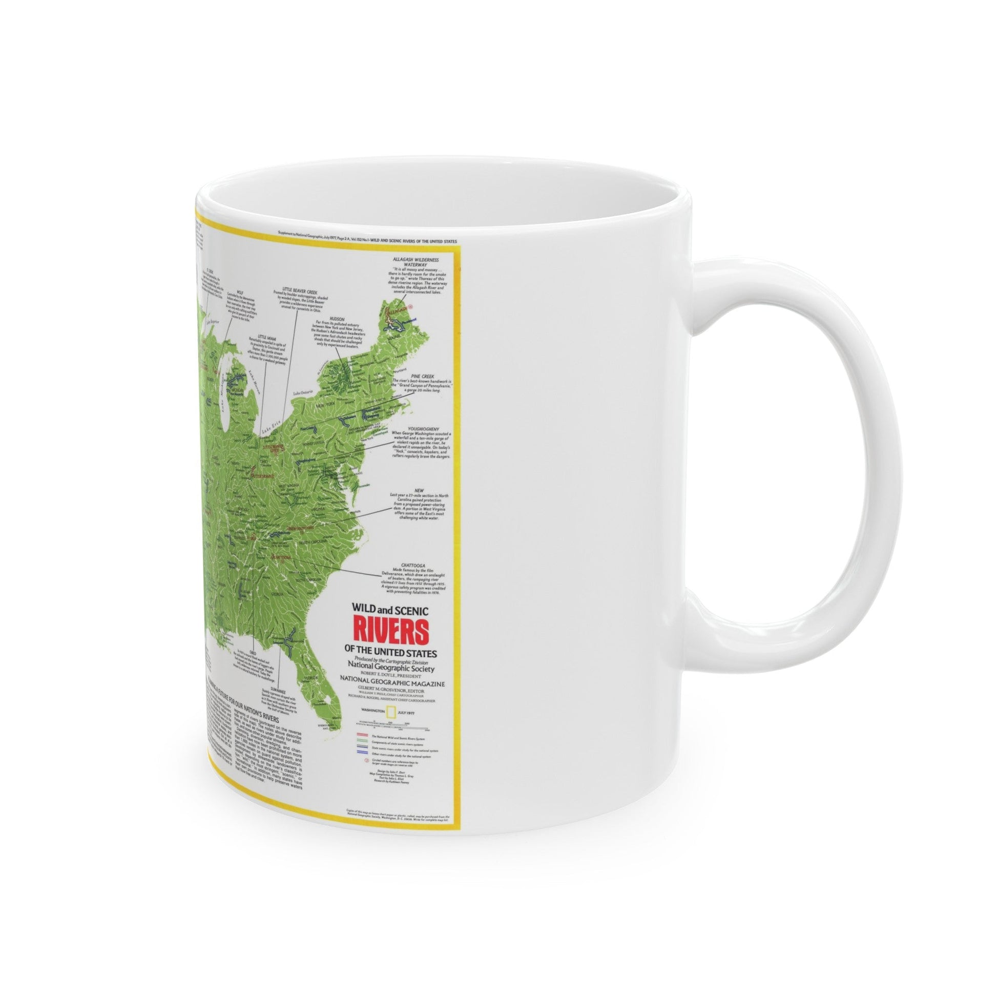 USA - Wild and Scenic Rivers 1 (1977) (Map) White Coffee Mug-The Sticker Space