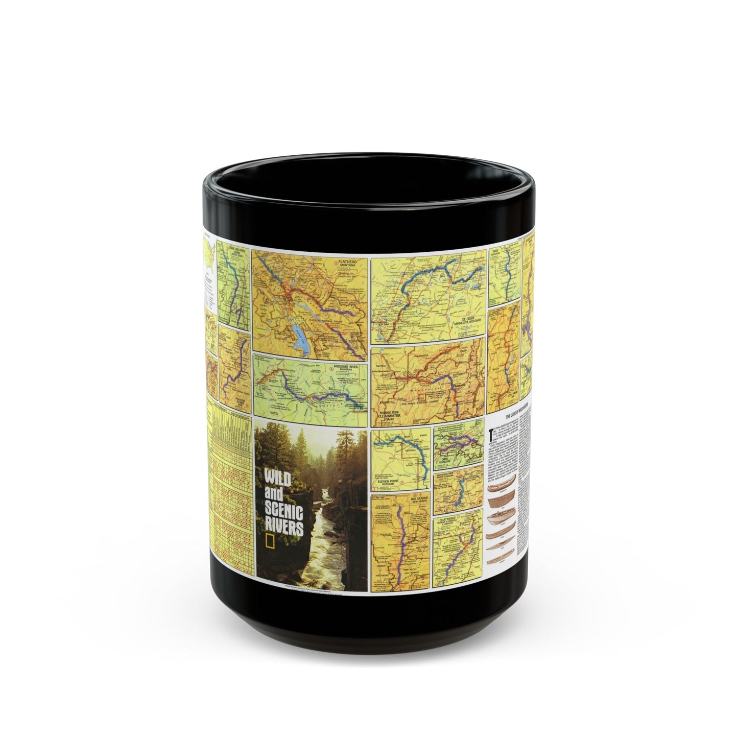 USA - Wild and Scenic Rivers 2 (1977) (Map) Black Coffee Mug-15oz-The Sticker Space