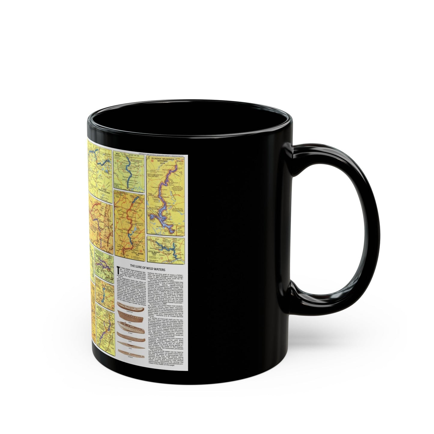 USA - Wild and Scenic Rivers 2 (1977) (Map) Black Coffee Mug-The Sticker Space