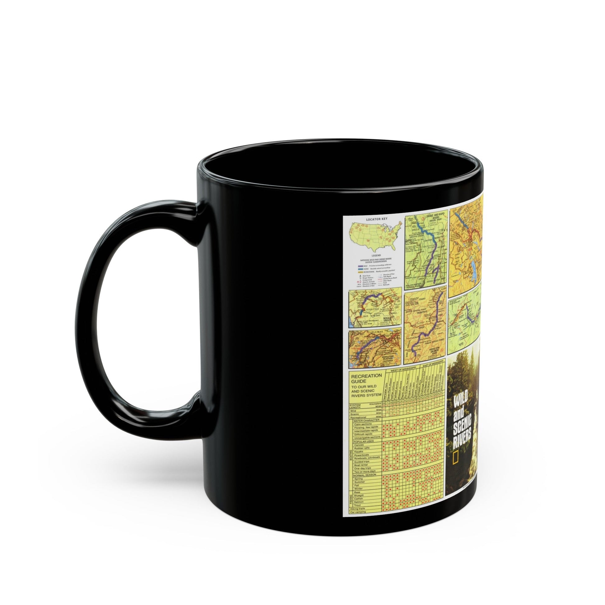 USA - Wild and Scenic Rivers 2 (1977) (Map) Black Coffee Mug-The Sticker Space