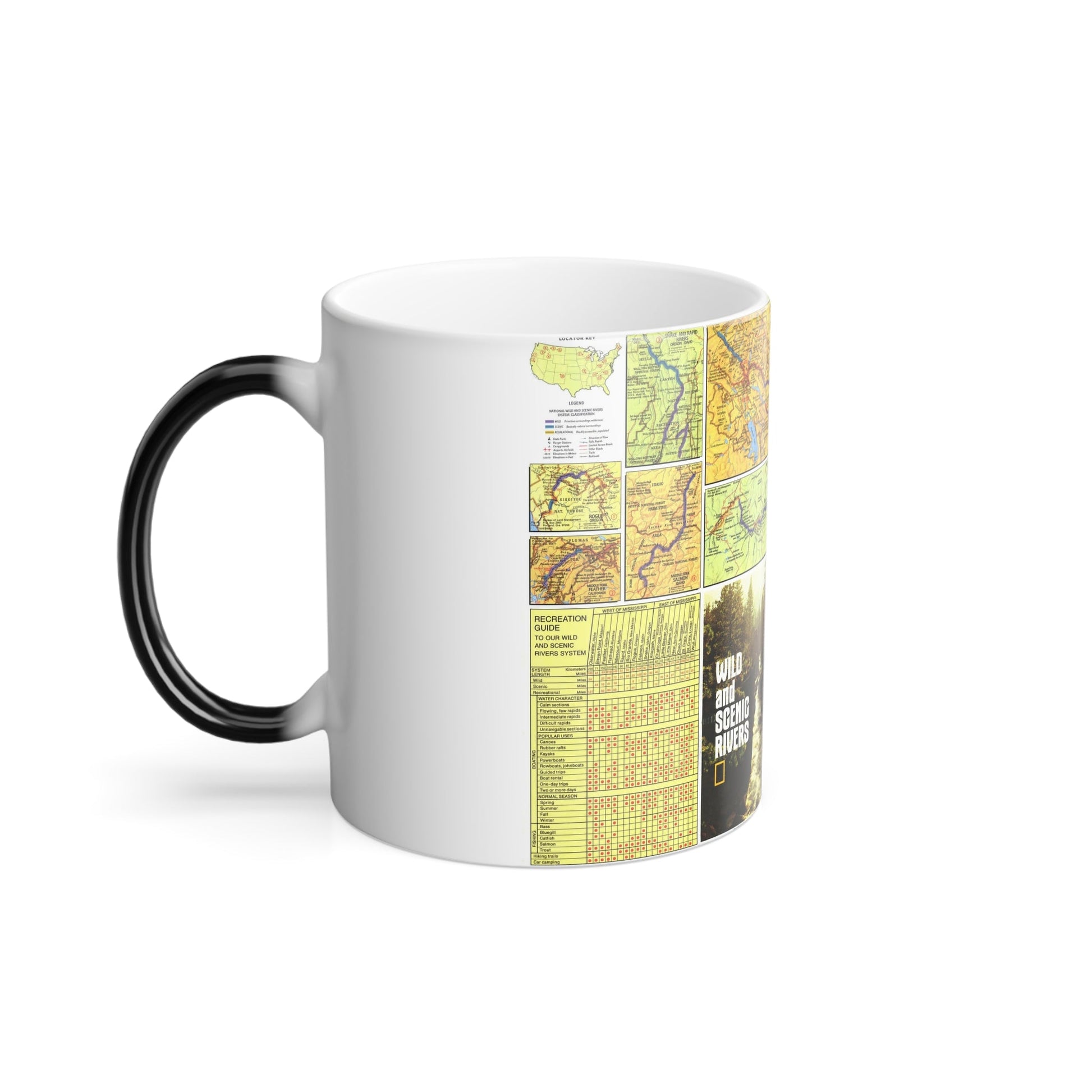 USA - Wild and Scenic Rivers 2 (1977) (Map) Color Changing Mug 11oz-11oz-The Sticker Space