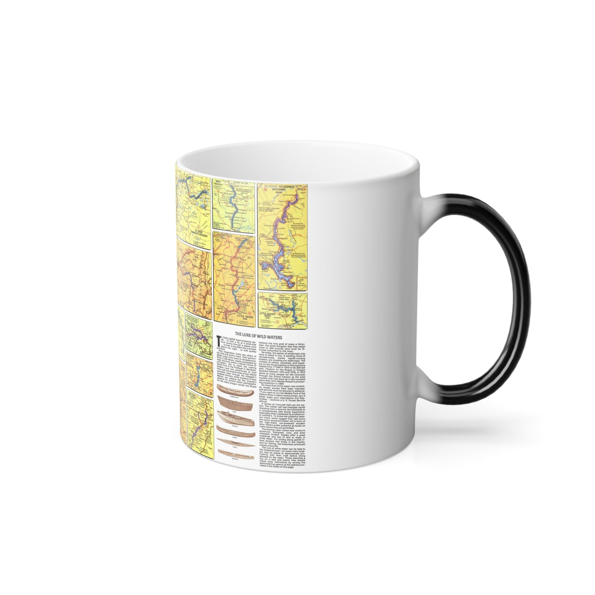 USA - Wild and Scenic Rivers 2 (1977) (Map) Color Changing Mug 11oz-11oz-The Sticker Space