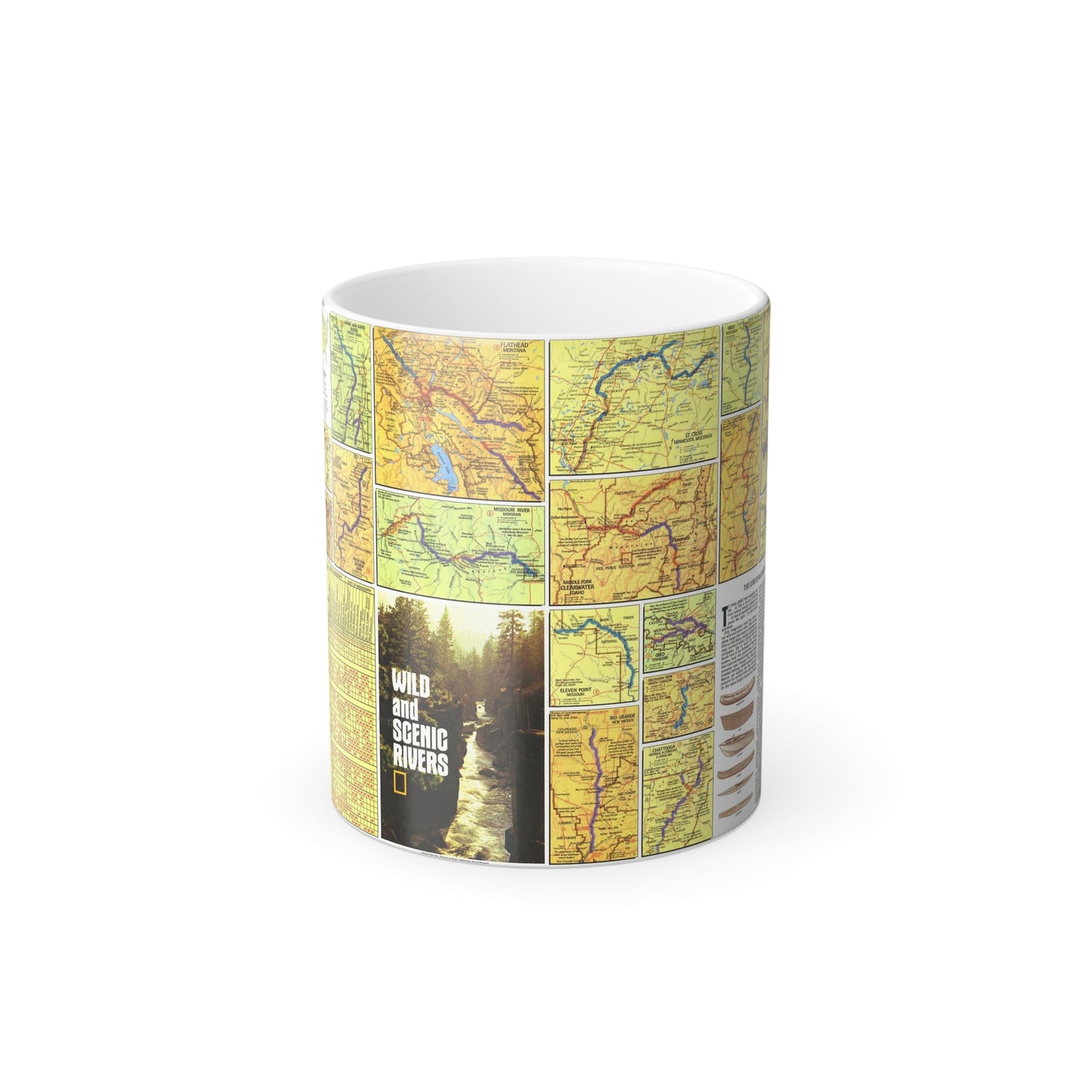 USA - Wild and Scenic Rivers 2 (1977) (Map) Color Changing Mug 11oz-11oz-The Sticker Space