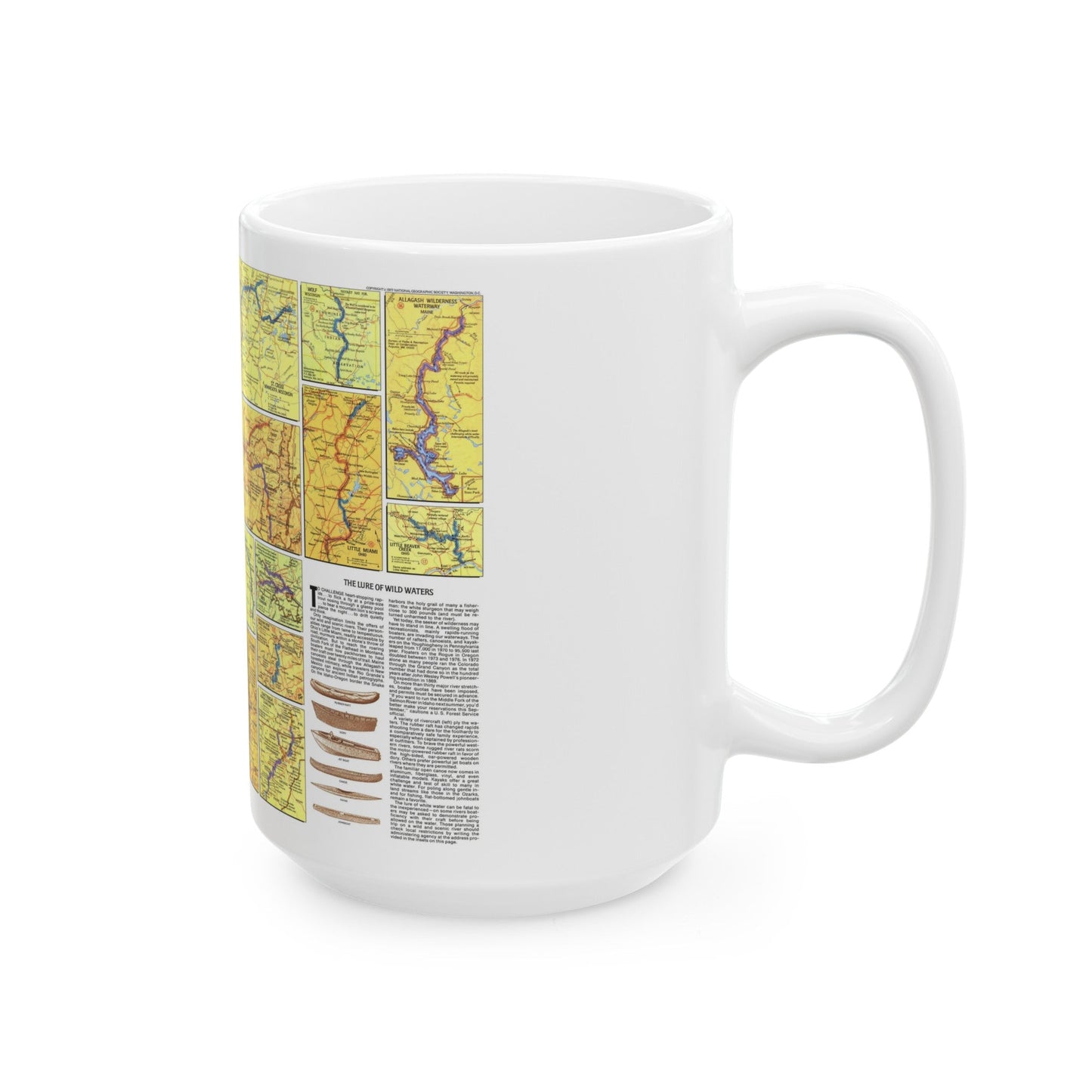 USA - Wild and Scenic Rivers 2 (1977) (Map) White Coffee Mug-The Sticker Space