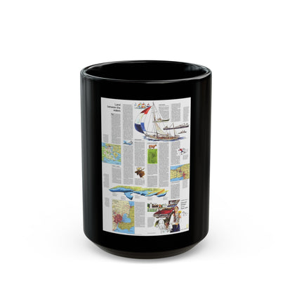 USA - Wisconsin, Michigan ,Great Lakes 2 (1973) (Map) Black Coffee Mug-15oz-The Sticker Space