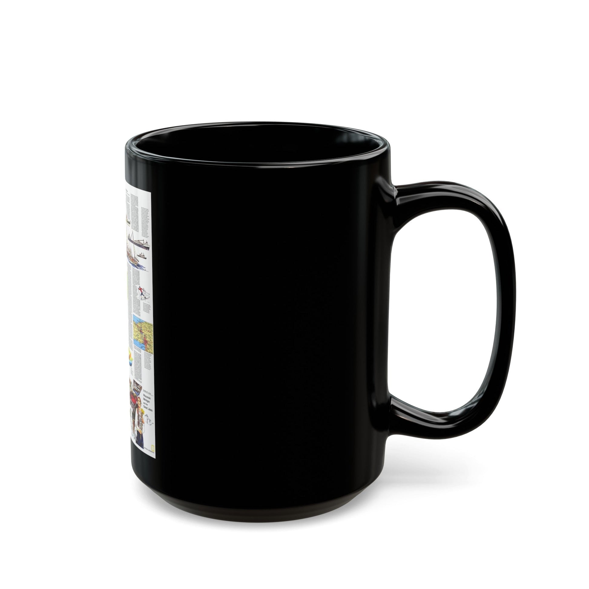 USA - Wisconsin, Michigan ,Great Lakes 2 (1973) (Map) Black Coffee Mug-The Sticker Space