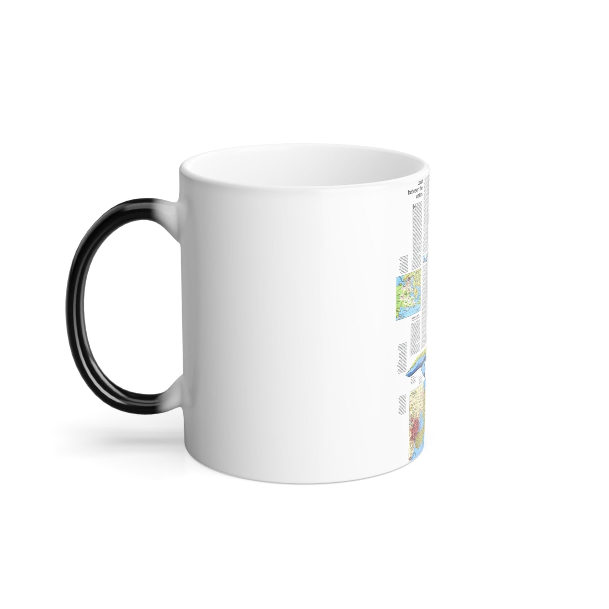 USA - Wisconsin, Michigan ,Great Lakes 2 (1973) (Map) Color Changing Mug 11oz-11oz-The Sticker Space